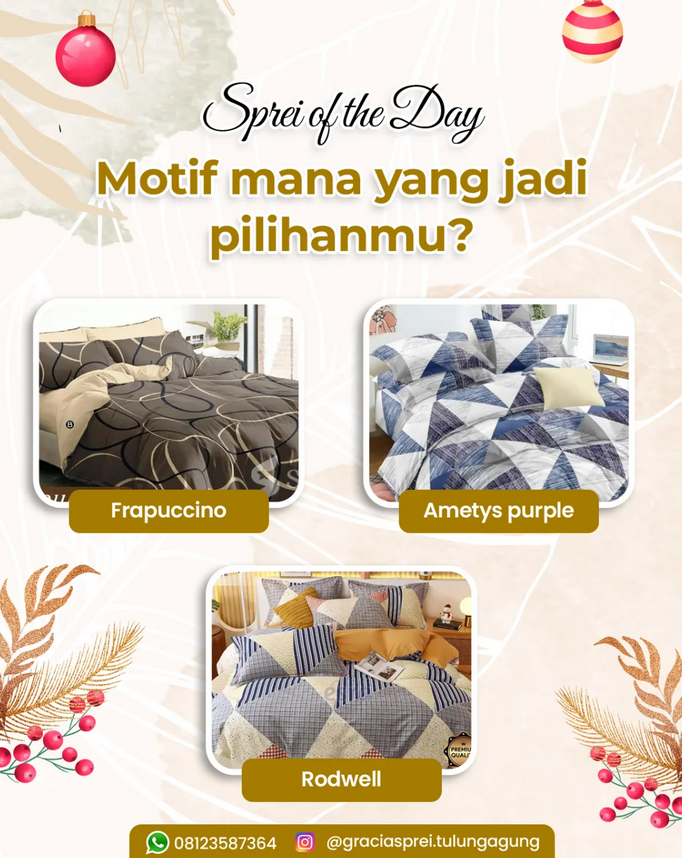<p>Sprei of the Day Pilihan motif yang bisa langsu